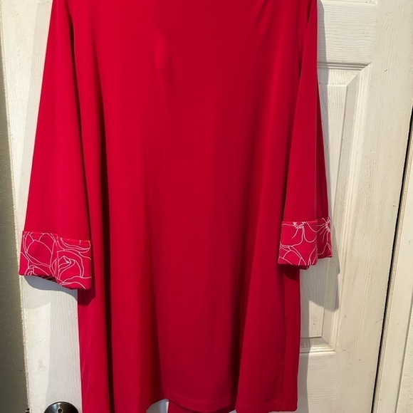 NWOT Susan Graver 2pc Hot Pink/White Liquid Knit Cardigan Set - Picture 6 of 10